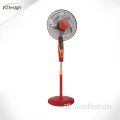 Ventilador de pé de vento poderoso barato vermelho de 16 polegadas sem ruído Ventiladores de pé de lâmina de plástico para casa com temporizador e controle remoto